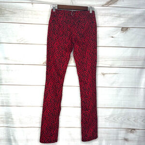 D32 Miley Cyrus Red Black leopard Juniors 1 Skinny